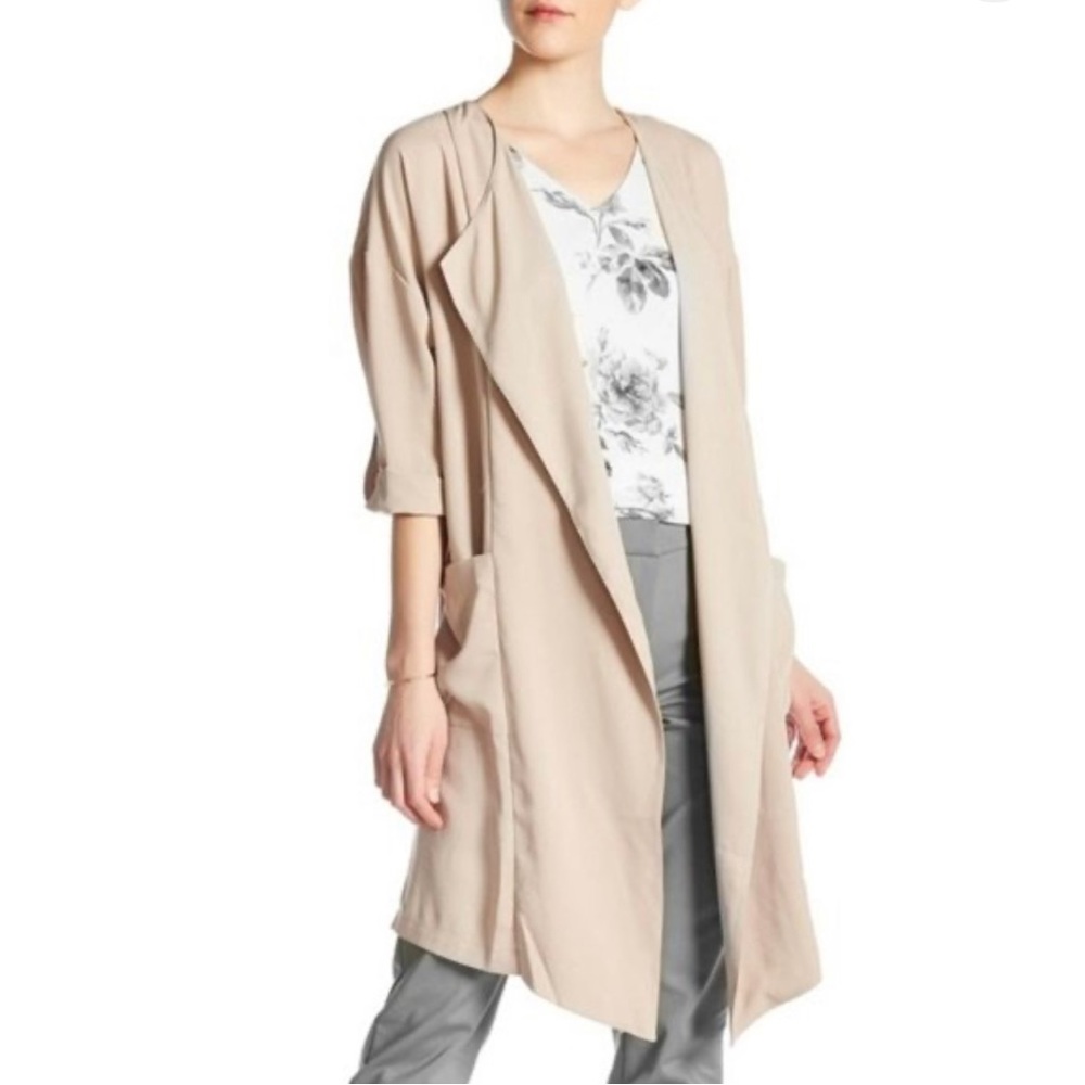 Philosophy Lightweight Cream Drape Trench